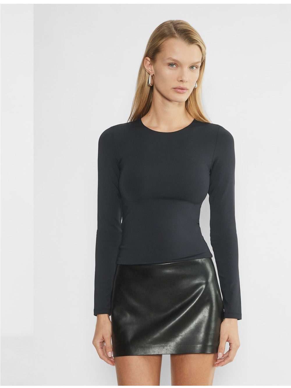 Aritzia Black Deity Faux Leather Mini Skort